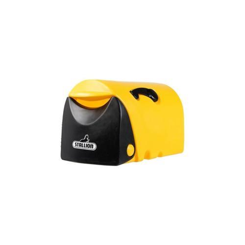 Stallion Rural Plastic Letterbox 330mm 310mm 530mm Yellow/Black