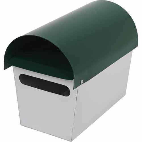 Mail Boss Wagon Metal Letterbox 235mm 170mm 290mm White/Green