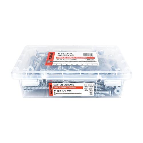 Warrior Batten Screws 14 G X 100mm Galvanised Pack of 100