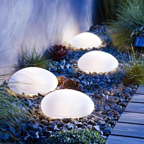 Orbit Lighting Solar Pebble Lights 4 Pack