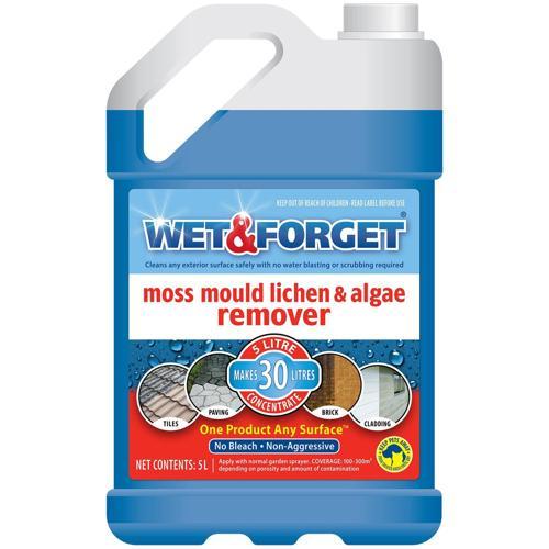 Wet & Forget Classic Concentrate Moss Mould Algae & Lichen Remover 5L Blue
