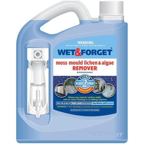 Wet & Forget Classic Ready To Use Outdoor Moss Mould Algae & Lichen Remover 2L