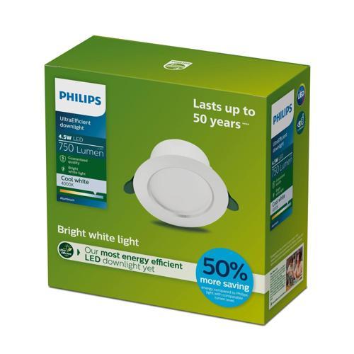 Philips Downlight Ultra Efficient LED 90mm 4.5W Cool White