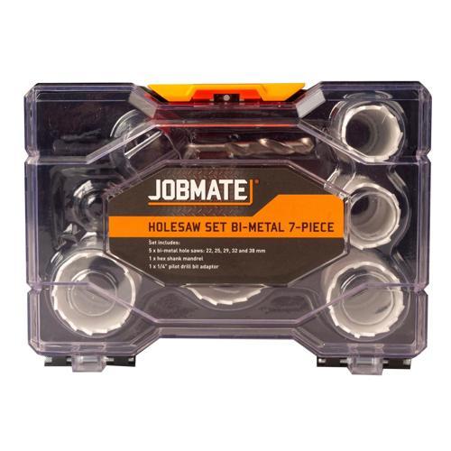 Jobmate Hole Saw Set Bi-Metal 7-Piece White