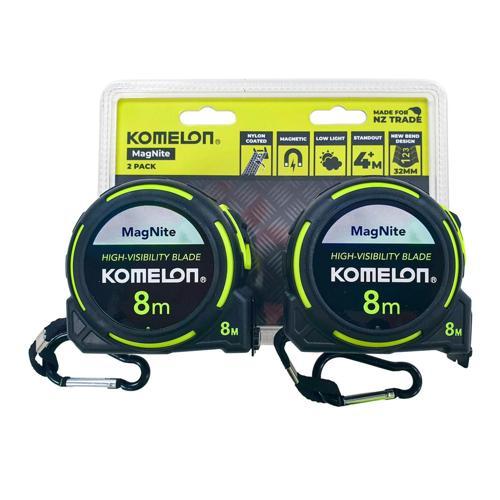 Komelon MagNite Pocket Tape Twin Pack 8m