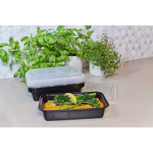 Nouveau Meal Prep Containers 7 Piece 800mL Black