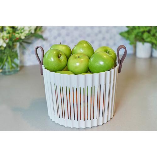 Nouveau Basket With Handles 7.5L Ivory/Tan