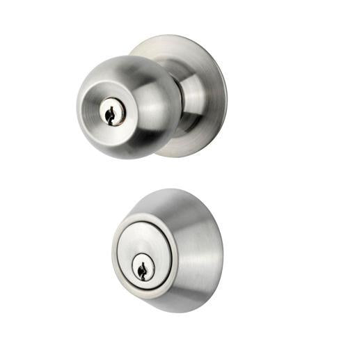 Sylvan Quest Entrance Knob Set Satin Stainless Steel Finish