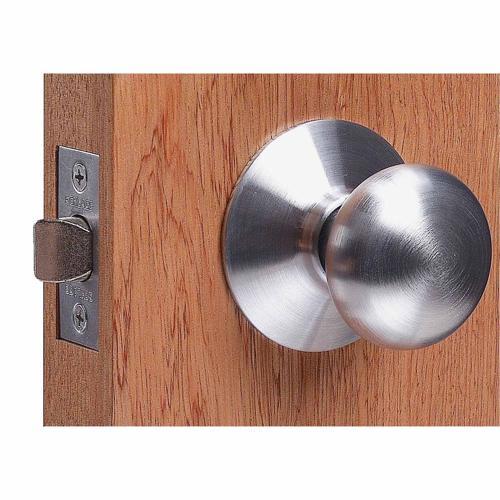Schlage F Series Plymouth Passage Knob Rose: 69mm Satin Chrome Plate