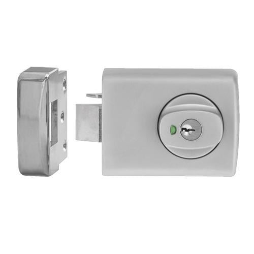 Lockwood Deadlatch With Cylinder 60mm Satin Chrome Pearl