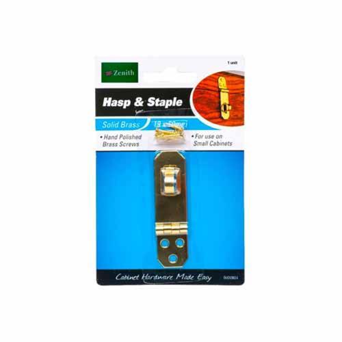 Zenith Hasp And Staple 19 X 75mm Polished Brass Finish
