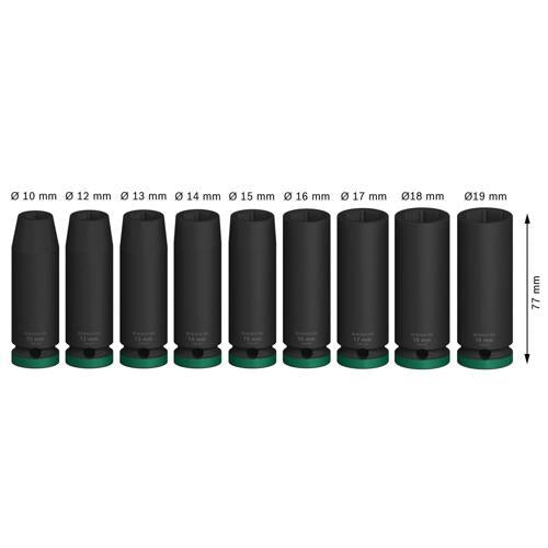 Bosch PRO Impact Sockets 1/2 Deep 9 Piece Set
