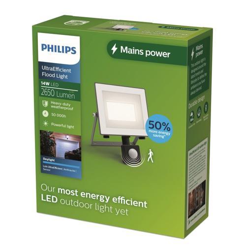 Philips Floodlight Sensor Ultra Efficient 2650 Lumens 14 Watts Cool White