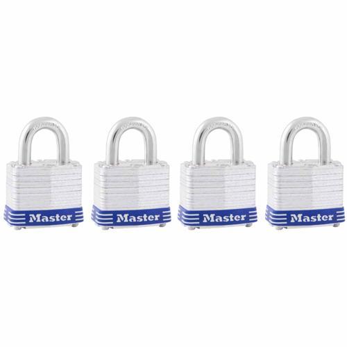 Master Lock Laminated Steel Padlock 40mm Silver Pack of 4
