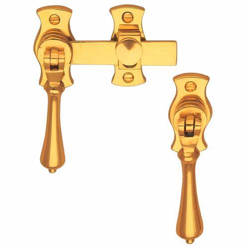 Windsor French Door Catch 120mm 110mm 40mm Polished Brass