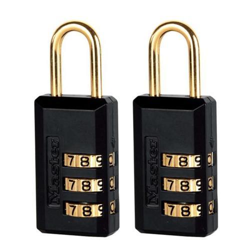 Master Lock Combination Luggage Padlock 20mm Pack of 2 Black