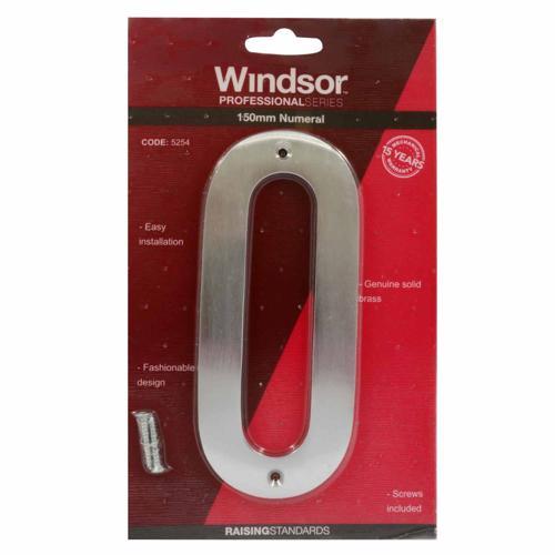 Elements Hardware Modern Numeral #0 150mm Satin Chrome Finish
