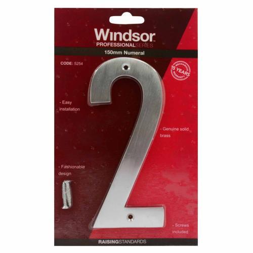 Elements Hardware Modern Numeral #2 150mm Satin Chrome Finish