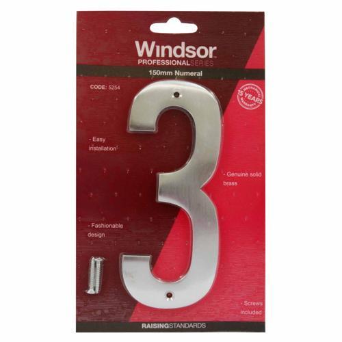 Elements Hardware Modern Numeral #3 150mm Satin Chrome Finish