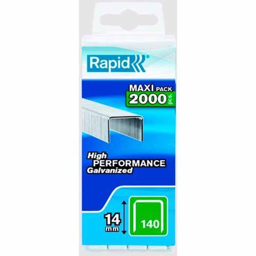 Rapid 140 Series Flat Wire Staples 14mm Pack of 2000 Galvanised