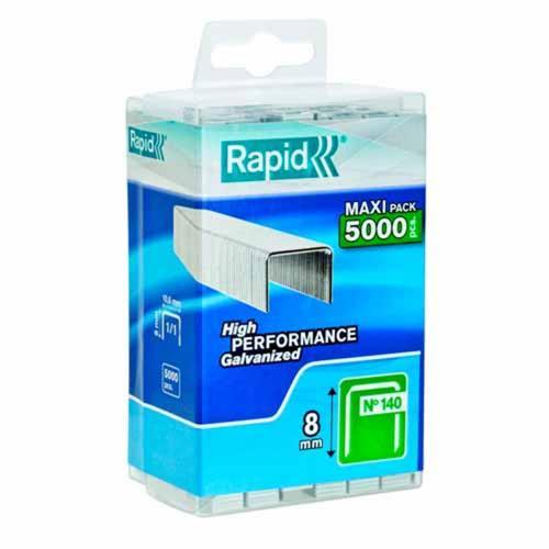 Rapid 140 Series Flat Wire Staples 8mm Pack of 5000 Galvanised
