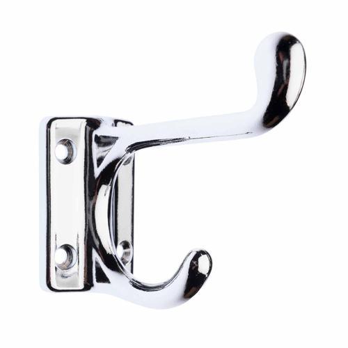 Zenith Square Base Style Hat & Coat Hook 80mm Chrome Plated