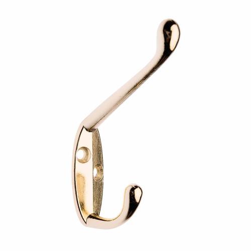 Zenith Oval Base Style Hat & Coat Hook Brass Finish