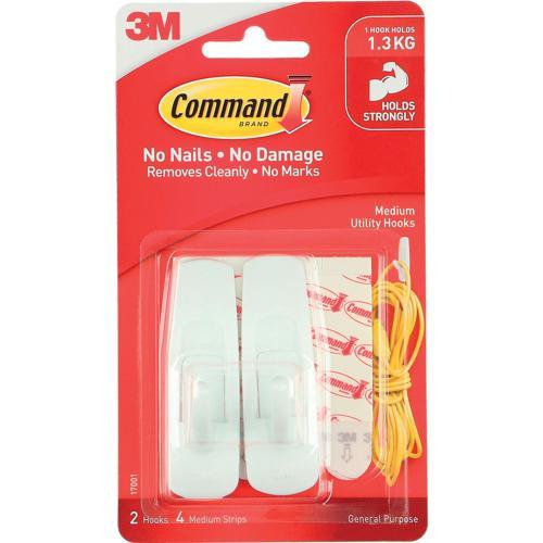 Command Hooks Medium White Pack of 2