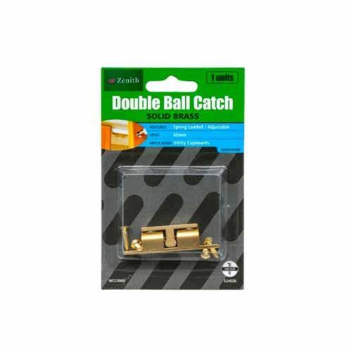 Zenith Double Ball Catch 60mm Solid Brass