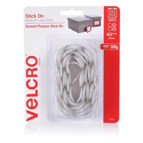 VELCRO Brand Hook & Loop Dots 22mm White