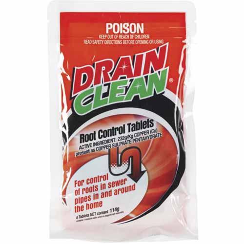 Drain Clean Root Control 4 Tablets Printed