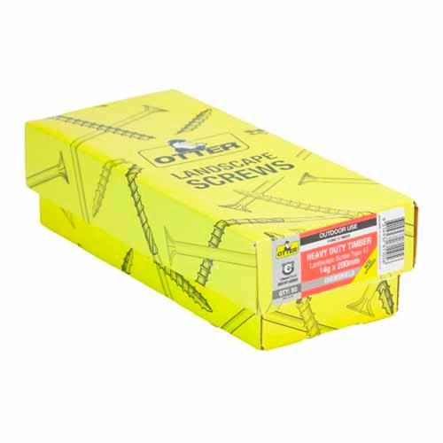 Otter Heavy Duty Landscape Timber Screws 14g X 200mm Pack of 50 ChemShield