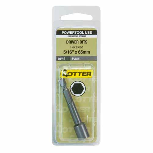 Otter Hex Head Driver Bit 5/16inch X 65mm
