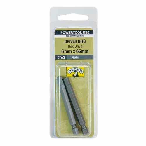 Otter Hex Drive Driver Bits 6 X 65mm Pack of 2