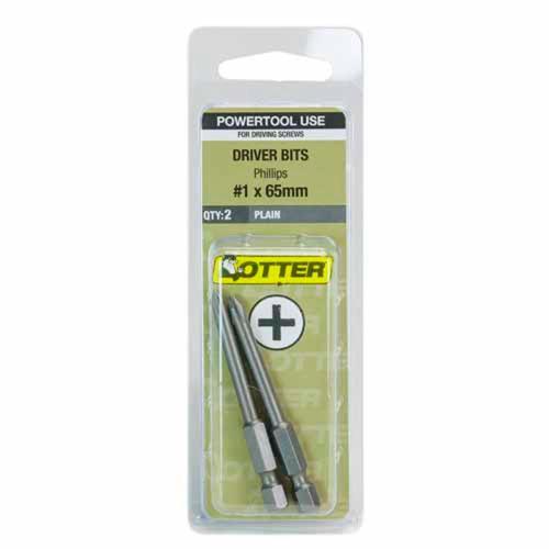 Otter Phillips Driver Bits PH#1 X 65mm Pack of 2