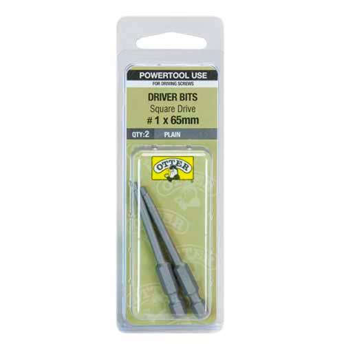 Otter Square Drive Driver Bits SQ#1 X 65mm Pack of 2