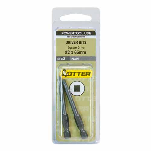 Otter Square Drive Driver Bits SQ#2 X 65mm Pack of 2