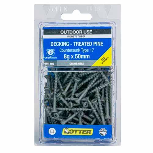 Otter Decking Screws 8g X 50mm Pack of 100 ChemShield