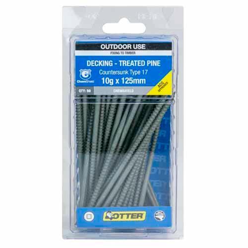 Otter Decking Screws 10g X 125mm Pack of 50 ChemShield