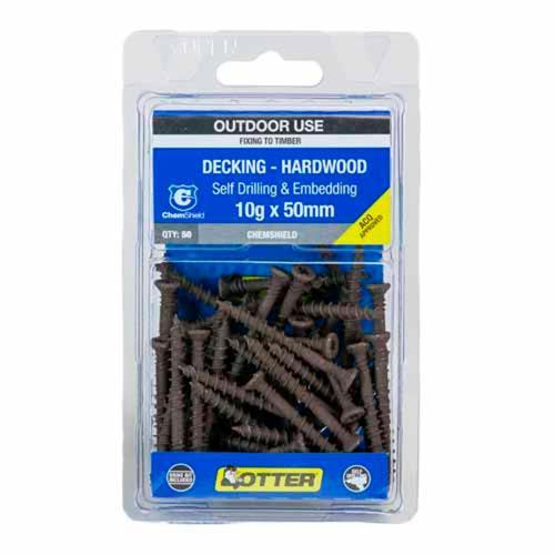 Otter Decking Screws 10g X 50mm Pack of 50 ChemShield DXEM10502