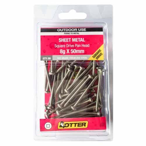 Otter Sheet Metal Screws 8g X 50mm Pack of 50 Stainless Steel SEPS08502SQ