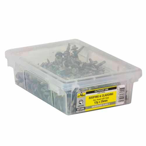 Otter Roofing & Cladding Metal Screws 12g X 25mm Pack of 250 Galvanised