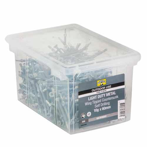 Otter Light Duty Metal Screws 10g X 60mm Pack of 500 Galvanised