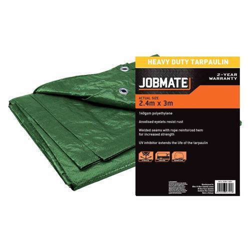 Jobmate Tarpaulin Heavy Duty 2.4m X 3m Green