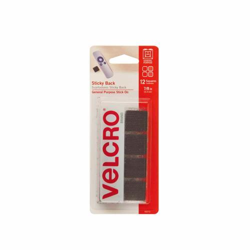 VELCRO Brand Sticky Back Squares 22mm Black Pack of 12