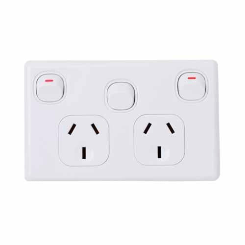 Goldair Horizontal Power Point E/Switch Double White