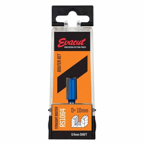 Evacut Router Bit Straight Shank: 6.4mm Dia: 10mm Blue And Grey