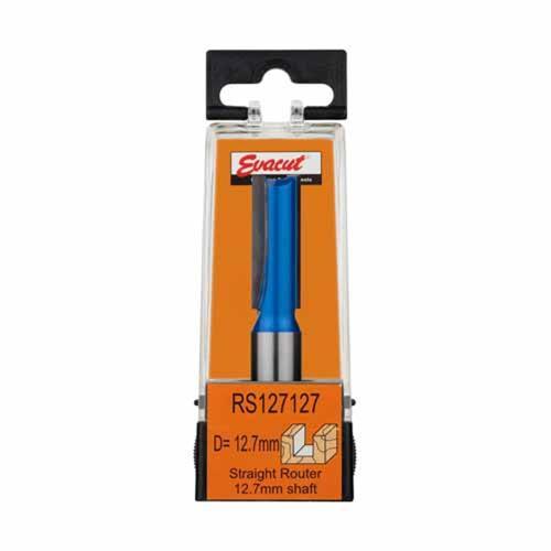 Evacut Router Bit Straight Shank: 12.7mm Dia: 12.7mm Blue And Grey