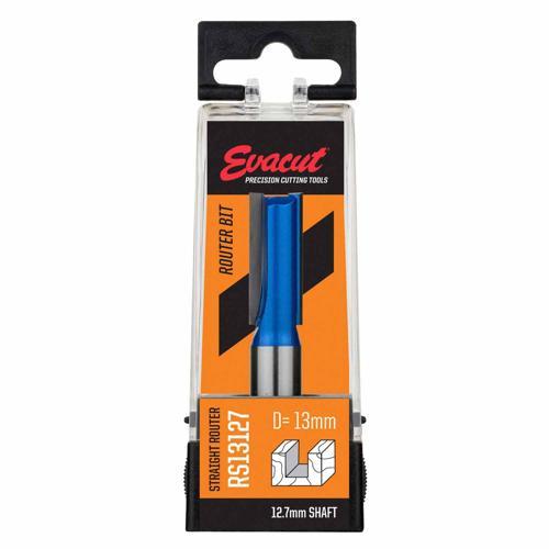 Evacut Router Bit Straight Shank: 12.7mm Dia: 13mm Blue And Grey