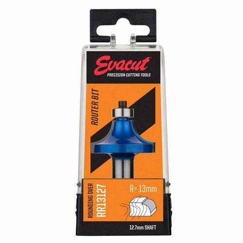 Evacut Router Bit Rounding Over Shank: 12.7mm Radius: 13mm Blue And Grey